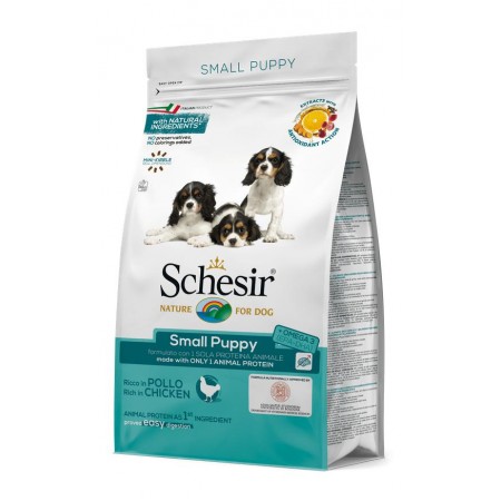 Schesir Dog Small Puppy монопротеиновый сухой корм для щенков мини и малых пород с курицей 2 кг